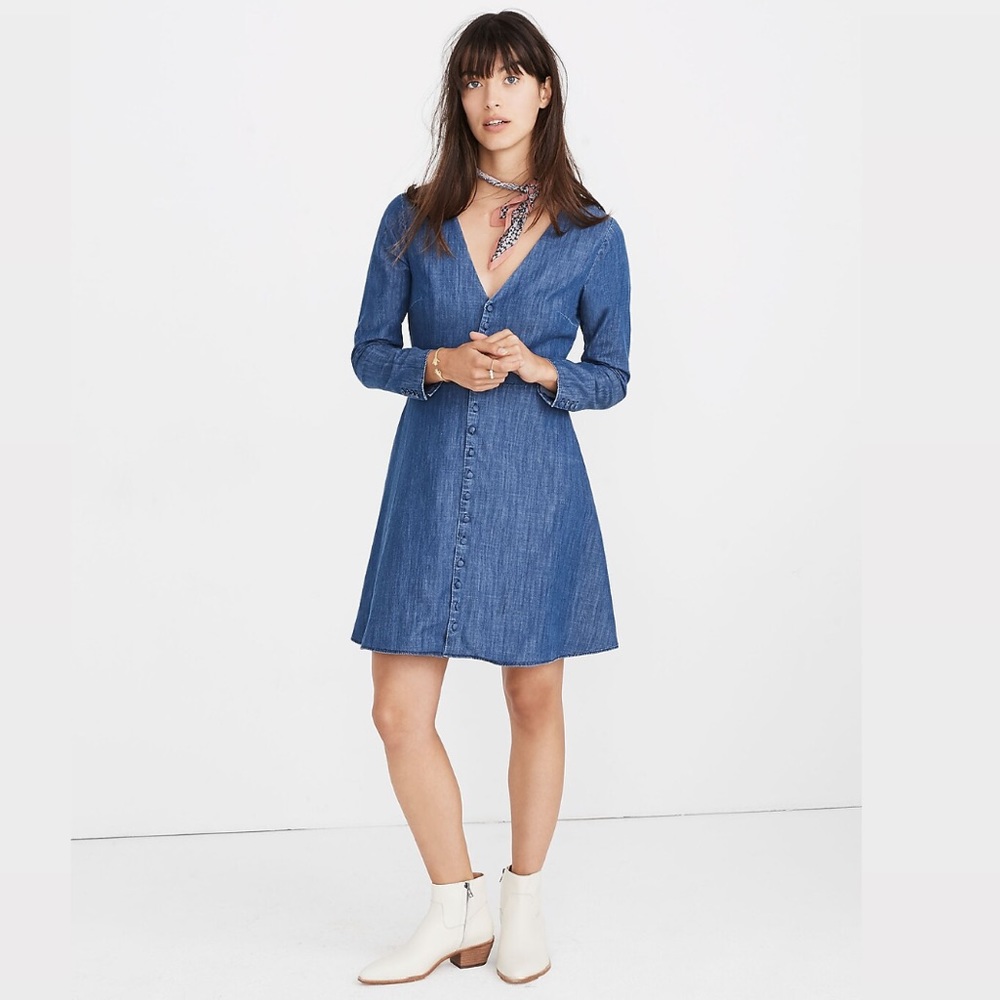 Madewell Denim Lilyblossom Button Front Dress NWT Sz 4